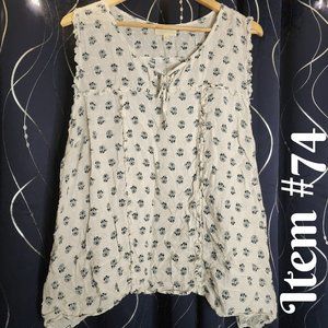 ModCloth 4x gauzy boho sleeveless floral top